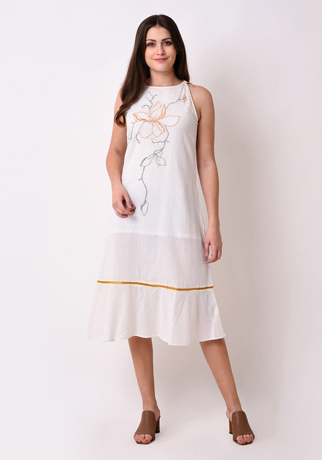 White embroidered sale shift dress