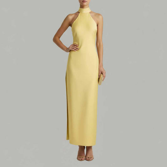 Elegant Halter Neck Maxi Dress | Women's Formal Dress